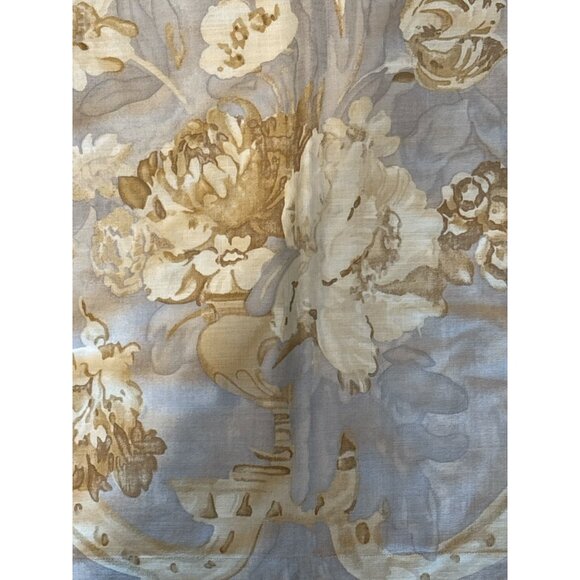 Ralph Lauren Set Of 2 Floral Print Cotton Pillowcase Beige & Blue Vintage Style - Picture 3 of 7